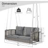imageOutvita Porch Swing 5FT Hanging Outdoor Porch Swings for Adults Wicker 3 Person Patio Swing with Cushion Pillow and Chain for Garden Backyard Weight Capacity  1000lbsGrey  Grey