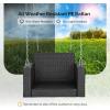 imageOutvita Porch Swing 5FT Hanging Outdoor Porch Swings for Adults Wicker 3 Person Patio Swing with Cushion Pillow and Chain for Garden Backyard Weight Capacity  1000lbsBlack  Grey