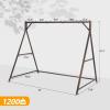 imageOutvita Porch Swing Frame 7 FT Rattan Outdoor Swing Stand Heavy Duty Swing Stand Frame with Metal Frame 4 Hanging Rings 1200 LBS Weight Capacity for Backyard Patio GardenIron