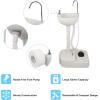 imageOutvita Portable Camping Sink w 19L Water Tank Rolling Wheels Towel Holder Soap Dispenser Faucet Outdoor Foot Pump Washing Station for RV Boat Travel Picnic Worksit88 Pounds