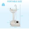 imageOutvita Portable Camping Sink w 19L Water Tank Rolling Wheels Towel Holder Soap Dispenser Faucet Outdoor Foot Pump Washing Station for RV Boat Travel Picnic Worksit88 Pounds