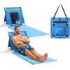 imageOutvita Portable Folding Beach Chair Lightweight Pool Chair with Carry Strap Outdoor Rest Mat for Camping Poolside Lawn Garden 1 Mint Green MediumBlue