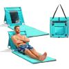 imageOutvita Portable Folding Beach Chair Lightweight Pool Chair with Carry Strap Outdoor Rest Mat for Camping Poolside Lawn Garden 1 Mint Green MediumMint Green