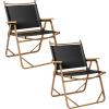 imageOutvita Portable Folding Camping Chair 2pcs Ultralight Low Beach Chair Durable Aluminum Frame Armchairs for Hiking Concert Fishing Picnic Supports 225LbsBlack Large