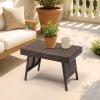 imageOutvita Portable Folding Wicker Table Foldable Outdoor Coffee Table with Steel Frame Easy to Clean Outdoor Deck Furniture with WeatherResistant Rattan for Patio Poolside Lawn Garden Balcony