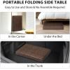 imageOutvita Portable Folding Wicker Table Foldable Outdoor Coffee Table with Steel Frame Easy to Clean Outdoor Deck Furniture with WeatherResistant Rattan for Patio Poolside Lawn Garden Balcony
