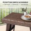imageOutvita Portable Folding Wicker Table Foldable Outdoor Coffee Table with Steel Frame Easy to Clean Outdoor Deck Furniture with WeatherResistant Rattan for Patio Poolside Lawn Garden Balcony