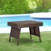 imageOutvita Portable Folding Wicker Table Foldable Outdoor Coffee Table with Steel Frame Easy to Clean Outdoor Deck Furniture with WeatherResistant Rattan for Patio Poolside Lawn Garden Balcony