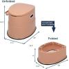 imageOutvita Portable Toilet Outdoor Lightweight Porta Potty with Detachable Inner Bucket Removable Toilet Paper Holder for Camping Boat RV Hiking Living RoomBrown