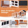 imageOutvita Rabbit Hutch Small Wood Chicken Coop 48quot Guinea Pig Cage wPullOut Tray Waterproof Asphalt Roof Chicken Run Interactive Door for Small Animal Pen OutdoorOrange