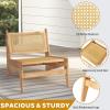 imageOutvita Rattan Accent Chair for Living Room Comfy Bamboo Chairs Mid Century Side Chair for Bedroom Reading Room