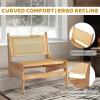 imageOutvita Rattan Accent Chair for Living Room Comfy Bamboo Chairs Mid Century Side Chair for Bedroom Reading Room