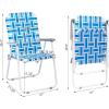 imageOutvita Webbed Lawn Chairs Set of 2 Foldable Metal Patio Chairs Stable Steel Outdoor Chair for Camping Fishing Beach Poolside Backyard and BBQBluewhite
