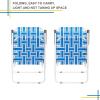 imageOutvita Webbed Lawn Chairs Set of 2 Foldable Metal Patio Chairs Stable Steel Outdoor Chair for Camping Fishing Beach Poolside Backyard and BBQBluewhite