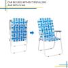 imageOutvita Webbed Lawn Chairs Set of 2 Foldable Metal Patio Chairs Stable Steel Outdoor Chair for Camping Fishing Beach Poolside Backyard and BBQBluewhite