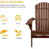 imageOutvita Wood Adirondack Chair Folding Wooden Lounge Seating All Weather Outdoor Furniture Chair with Armrest for Garden Fire Pit Yard Beach 350 LB Support  CarbonizedCarbonized