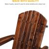imageOutvita Wood Adirondack Chair Folding Wooden Lounge Seating All Weather Outdoor Furniture Chair with Armrest for Garden Fire Pit Yard Beach 350 LB Support  CarbonizedCarbonized