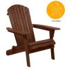 imageOutvita Wood Adirondack Chair Folding Wooden Lounge Seating All Weather Outdoor Furniture Chair with Armrest for Garden Fire Pit Yard Beach 350 LB Support  CarbonizedCarbonized