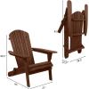 imageOutvita Wood Adirondack Chair Folding Wooden Lounge Seating All Weather Outdoor Furniture Chair with Armrest for Garden Fire Pit Yard Beach 350 LB Support  CarbonizedCarbonized
