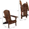 imageOutvita Wood Adirondack Chair Folding Wooden Lounge Seating All Weather Outdoor Furniture Chair with Armrest for Garden Fire Pit Yard Beach 350 LB Support  CarbonizedCarbonized