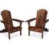 imageOutvita Wood Adirondack Chair Folding Wooden Lounge Seating All Weather Outdoor Furniture Chair with Armrest for Garden Fire Pit Yard Beach 350 LB Support  CarbonizedCarbonized
