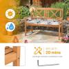 imageOutvita Wooden Garden Bench Outdoor Wood Patio Bench Rustic 2Person Loveseat Chair wArmrest for Porch Poolside Park Backyard Balcony Capacity 605Lbs X Backrest41