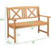 imageOutvita Wooden Garden Bench Outdoor Wood Patio Bench Rustic Two Person Loveseat Chair wArmrest for Porch Poolside Park Backyard Balcony Capacity 605Lbs X Backrest