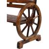 imageOutvita Wooden Wagon Wheel Bench Rustic Outdoor Lounge Furniture 2Person Seat Bench with Backrest ampamp Slatted Carbonized41L