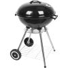 imageOutvita 18 inch Portable Charcoal Grill Stainless Steel BBQ Kettle Charcoal Grill with Wheels and Storage Holder for Camping Picnic Barbecue Party Outdoor Activities