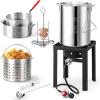 imageOutvita 30 Qt Turkey Deep Fryer ampamp 10QT Fish Fryer Kit wBasketsAluminum Fish ampamp Seafood Boiler Steamer with 54000 BTU Propane Gas Burner Stand Injector Thermometer Hose Ideal for Outdoor FryRound stove rack