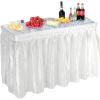 imageOutvita 4 FT Folding Ice Cooler Table with Matching Skirt ampamp Drain Portable Party Beverage Buffet Colder Server for Family Picnic Camping BBQ Wedding BlackWhite