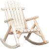 imageOutvita Adirondack Rocking Chair Wood Wagon Rocker Outdoor Wooden Carbonized Lounge Chairs with Wheel Armrest for Garden Patio Country Yard PorchBlackNatural