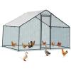 imageOutvita Chicken Coop 19510 FT Large Metal Chicken House Poultry Habitat Cage with Waterproof Cover Walkin Chicken Run Pen for Small Animals Yard Farm PatioBlack