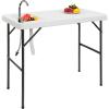 imageOutvita Fish Cleaning Table Portable Folding Camping Table 45quot HDPE Outdoor Fish Cleaning Station with Sink 360 Stainless Steel Faucet Drainage Hose Working Platform for Camping Food HandlingBasic Table