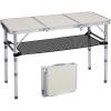 imageOutvita Folding Table 3FT Aluminum Camping Table with Storage Adjustable Height Picnic Table Lightweight for Carring Outdoor Party Events BeachWhite