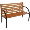 imageOutvita Garden Bench 48quot Front Porch Bench with Steel Frame Solid Construction Outdoor Seating for YardPlayground PatioSlat