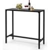 imageOutvita Outdoor Bar Table 37quot Height Patio Pub Table with Waterproof Frame and Adjustable Foot for Hot Tub Patio Backyard Balcony Hallway Bistro Rectangle Black40 W  No wheel