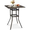 imageOutvita Outdoor Bar Table Cast Aluminum Patio Bar Table with Umbrella Hole 41quot Height Round Bistro Table Tall Dining Table315x315x42inch