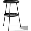 imageOutvita Outdoor Round Side Table Small Metal End Table Black Coffee Table for Patio Lawn Garden Living Room Bedroom Sturdy Double Layer