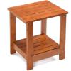 imageOutvita Outdoor Side Table Acacia Wooden End Table Small Coffee Table for Patio Balcony Garden Living Room Bedroom SturdyStriped Tabletop 2 Tiers