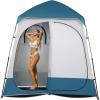 imageOutvita Oversize 2 Rooms Shower Tent 75 FT Outdoor Pop up Changing Room Instant Extra Wide Privacy Shelter for Camping Dressing Toilet Bathroom with Carry Bag Blue ampamp White2 Room