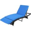 imageOutvita Paito Chaise Lounge Chairs PE Rattan Wicker Patio Pool Lounge Chair with 6 Adjustable Positions and Soft Cushion for Poolside Backyard Deck Porch Garden Beach BlueBlue
