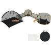 imageOutvita Pet Cat Tunnel 2 Cube with 1 Tent Cat Enclosures Playpen for Indoor Cats Cat Hide Toys with Portable Bag for Play Outside Foldable Cat Tube Easy to StorageBlack With Yellow Stripe