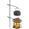 imageOutvita Swivel Campfire Grill Open Fire Cooking Equipment for Camping with Height Adjustable Grill Grate and Hanger Rod and Carry Bag
