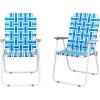 imageOutvita Webbed Lawn Chairs Set of 2 Foldable Metal Patio Chairs Stable Steel Outdoor Chair for Camping Fishing Beach Poolside Backyard and BBQBluewhite