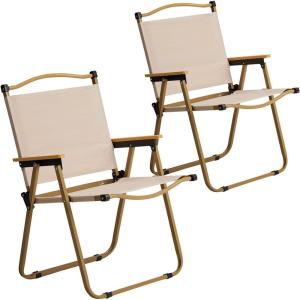 imageOutvita 2 Pack Portable Folding Camping Chair Ultralight Low Beach Chair Lawn Chair with Durable Alloy Steel Frame Armchairs for Camp Hiking Fishing Picnic Supports Up 220Lbs