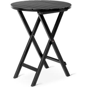 imageOutvita 24in Wood Folding Side Table Portable ampamp Lightweight Compact Wooded Side Table Camping Side Table for Outdoor Indoor Patio Porch Balcony  Square BlackBlack