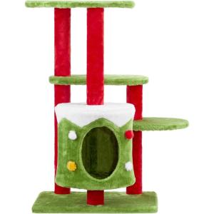 imageOutvita 32quot Christmas Cat Tree Tower for Indoor Cats MultiLevel Cat Climbing Tower with Cat Condos Top Perches Hammock Scratching Posts Kittens Play Activity Center32in  4 Level