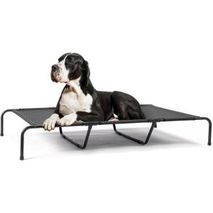 imageOutvita 60 Inch Elevated Dog Bed Outdoor Cooling Raised Pet Cot with Waterproof Textilene Mesh Washable Breathable Alloy Steel Frame Portable Chew Proof Indoor ampamp Outdoor BlackBlack