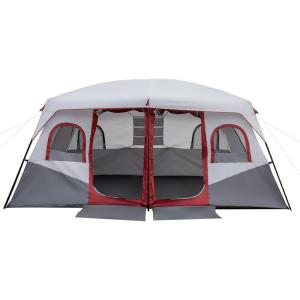 imageOutvita 810 Person Camping Tent Large 2 Room Family Tent with Weatherproof Instant Cabin Shelter with Rainfly ampamp Carry Bag for Backpacking Hiking Car TravelingTent with Gray Cover